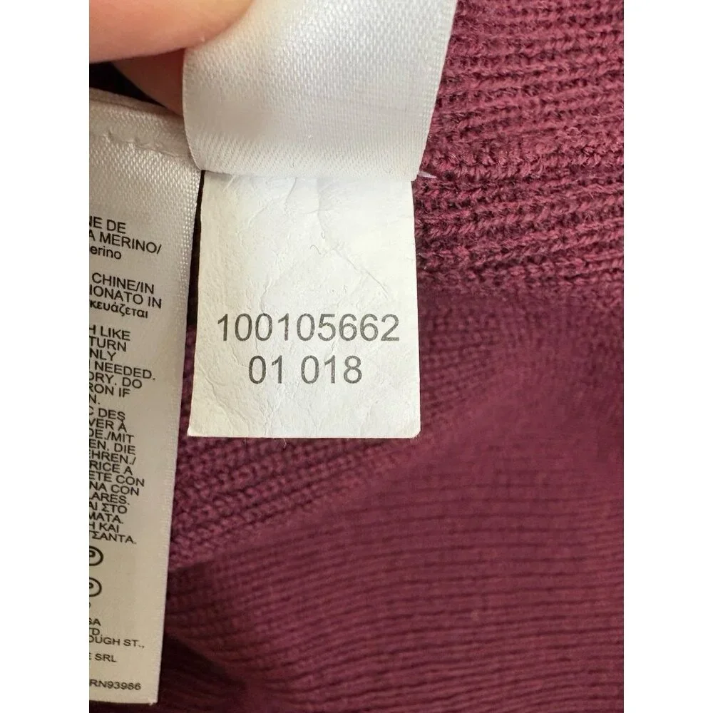 Brooks Brothers Extra Fine Merino Wool Knit Quarter‎ Zip Sweater in Burgundy XL